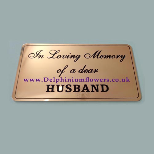 Gold Rectangle Memorial Plaque - HUSBAND - Click Image to Close
